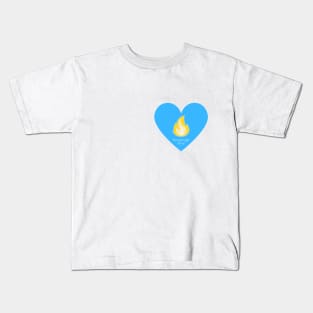 Fire Heart - Blue and Yellow Kids T-Shirt